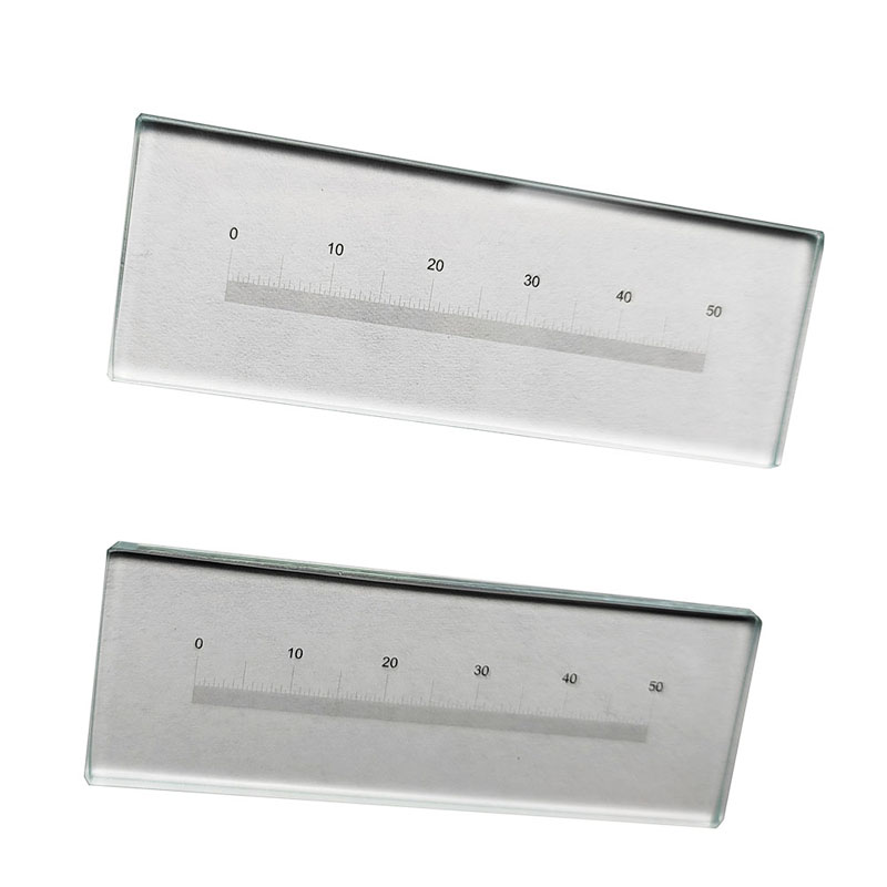 0-50mm Range 1mm Division Value Optical Glass Line Ruler